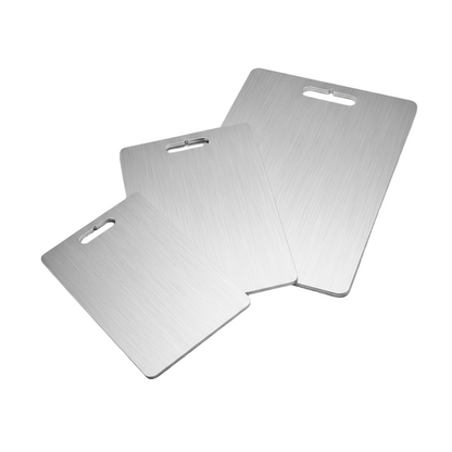 Culminar Titanium Snijplanken Set van 3 – Klein, Middel & Groot | Dubbelzijdig, Anti-Slip & Hygiënisch | Luxe Titanium Keukenplanken