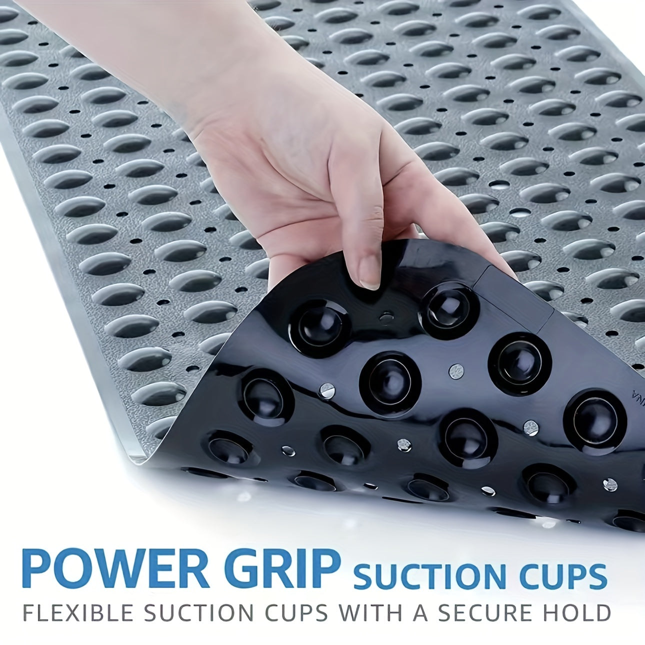 Gravio – Antislip badmat PVC 101 x 40 cm met zuignappen