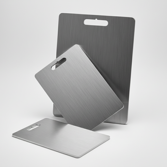 Culminar Titanium Snijplanken Set van 3 – Klein, Middel & Groot | Dubbelzijdig, Anti-Slip & Hygiënisch | Luxe Titanium Keukenplanken