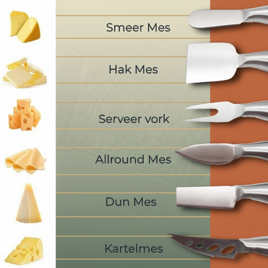 6-Delige RVS Kaasmes Set