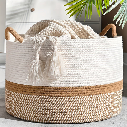 Kaleni – Katoenen opbergmand met handvatten en streepdesign