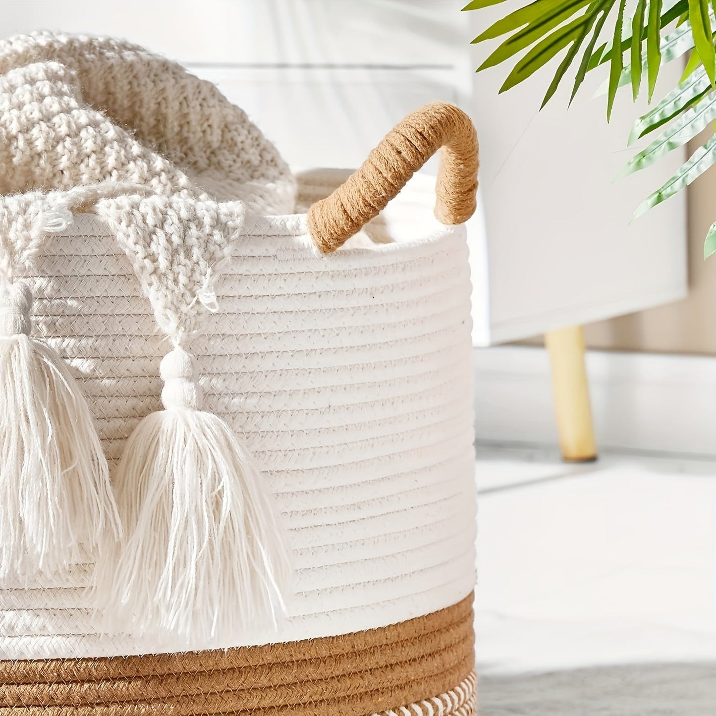 Kaleni – Katoenen opbergmand met handvatten en streepdesign
