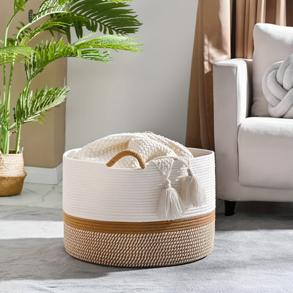 Kaleni – Katoenen opbergmand met handvatten en streepdesign