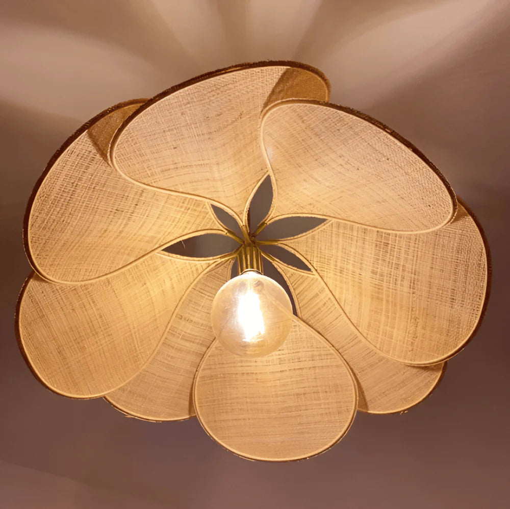 Solvéra – Stoffen hanglamp met zacht diffuus bloemlicht