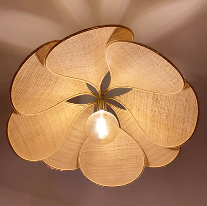 Solvéra – Stoffen hanglamp met zacht diffuus bloemlicht