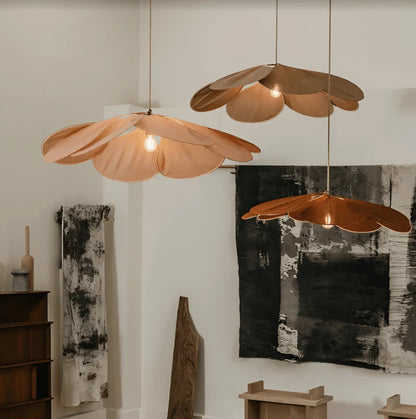 Solvéra – Stoffen hanglamp met zacht diffuus bloemlicht
