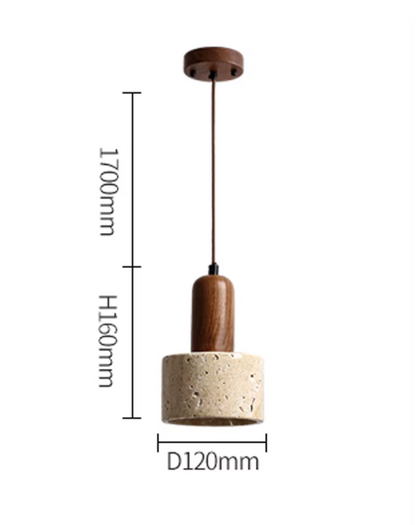 Lunara – Hanglamp travertin met Japanse wabi-sabi vormgeving