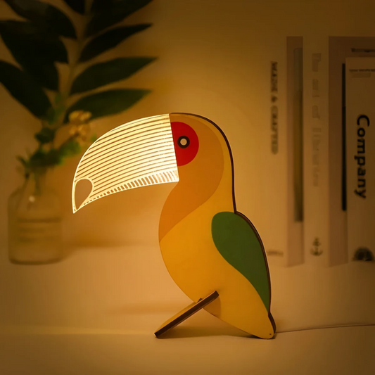Lumaro – Houten dieren tafellamp met LED verlichting