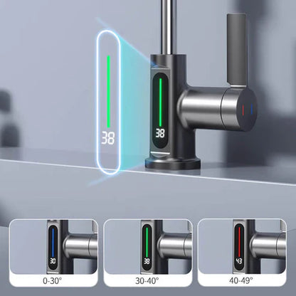 Lumitec – Keukenkraan met LED-temperatuurweergave en uittrekbare sproeikop