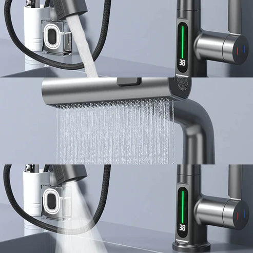 Lumitec – Keukenkraan met LED-temperatuurweergave en uittrekbare sproeikop