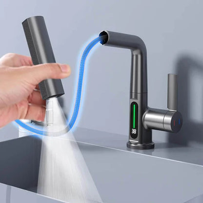 Lumitec – Keukenkraan met LED-temperatuurweergave en uittrekbare sproeikop