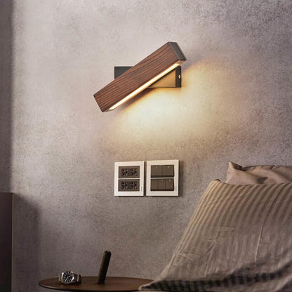 Norvena – Houten wandlamp met draaibare LED arm