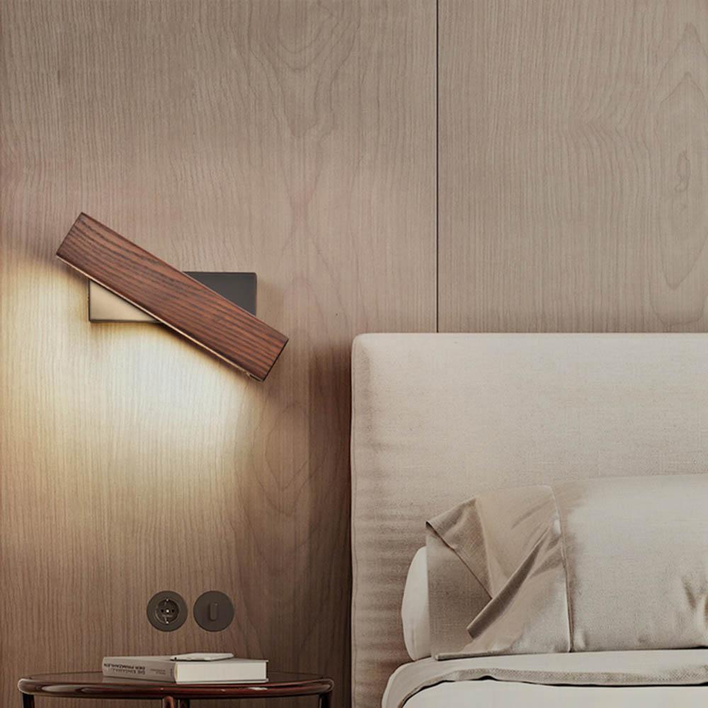Norvena – Houten wandlamp met draaibare LED arm