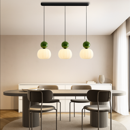 Orivelle – Hanglamp met opaalglas bol en gekleurde kap