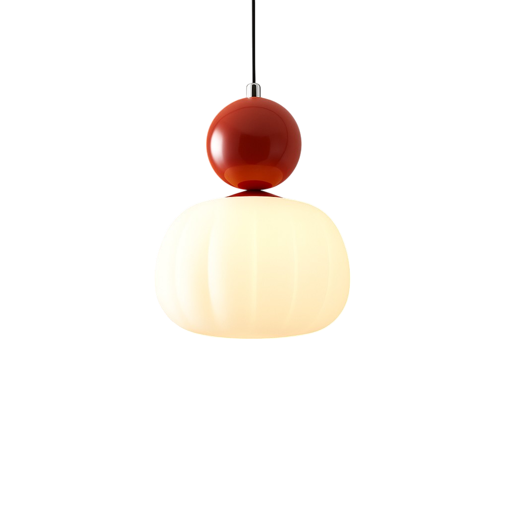 Orivelle – Hanglamp met opaalglas bol en gekleurde kap