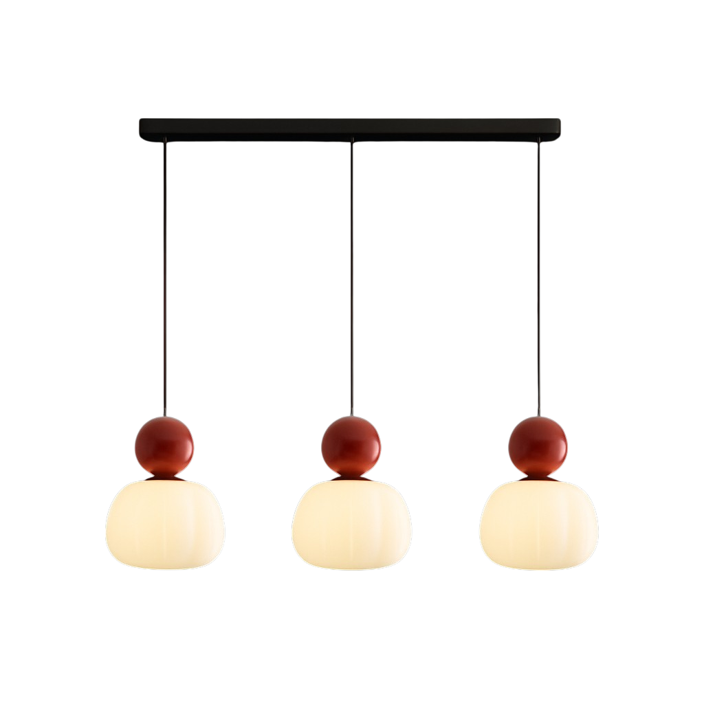 Orivelle – Hanglamp met opaalglas bol en gekleurde kap