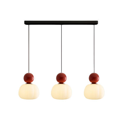 Orivelle – Hanglamp met opaalglas bol en gekleurde kap