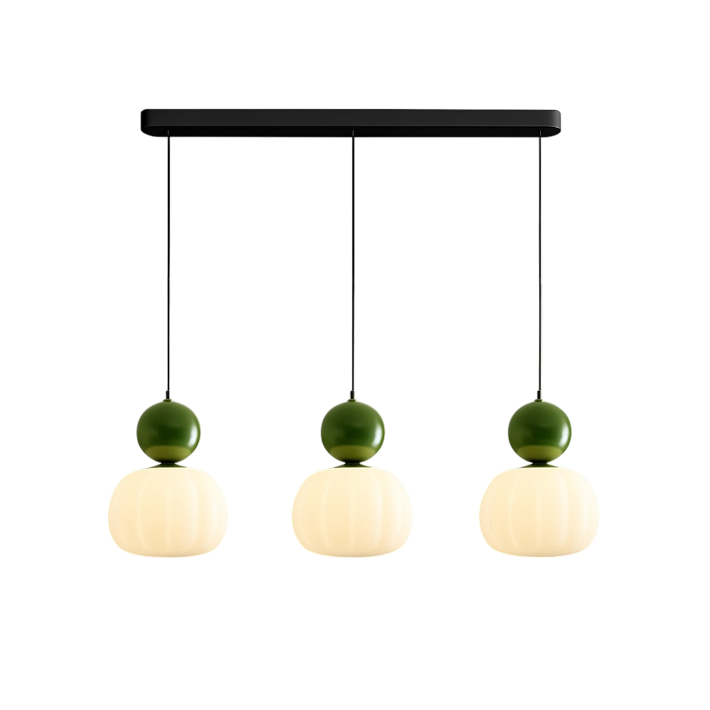 Orivelle – Hanglamp met opaalglas bol en gekleurde kap