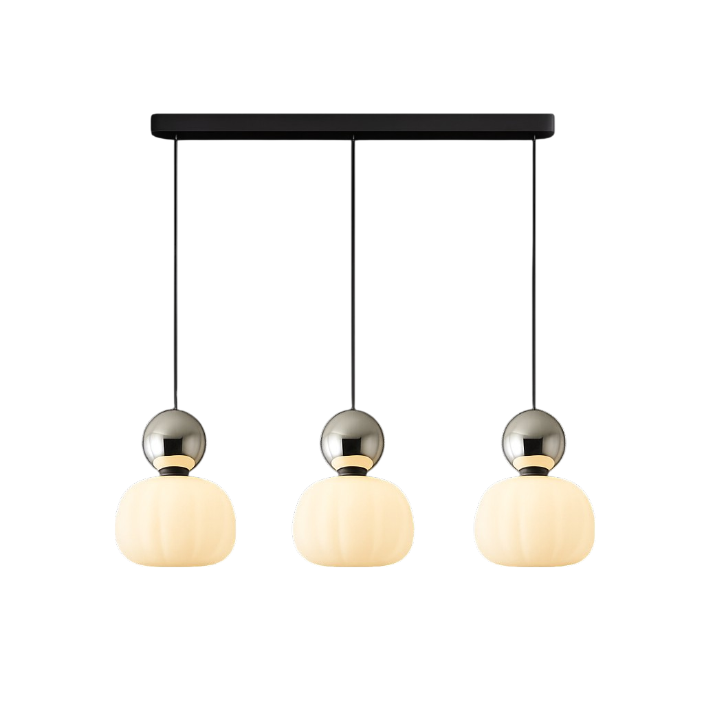 Orivelle – Hanglamp met opaalglas bol en gekleurde kap