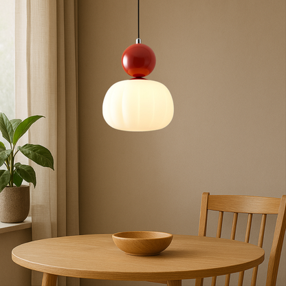 Orivelle – Hanglamp met opaalglas bol en gekleurde kap