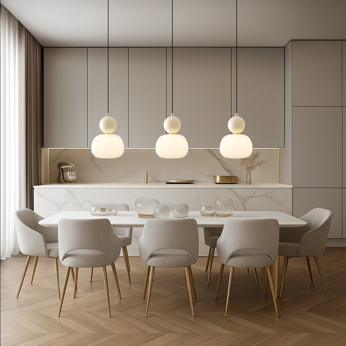Orivelle – Hanglamp met opaalglas bol en gekleurde kap