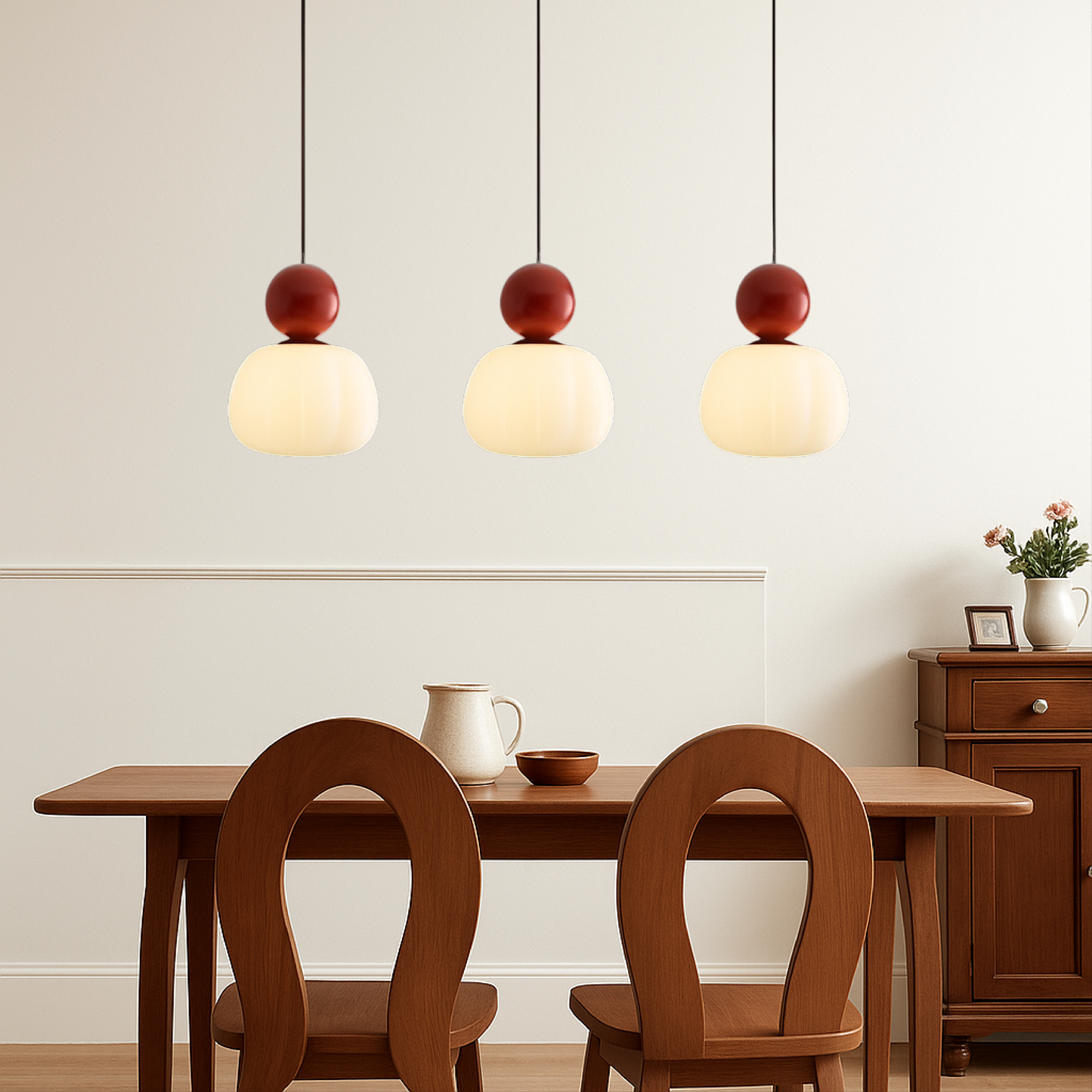 Orivelle – Hanglamp met opaalglas bol en gekleurde kap