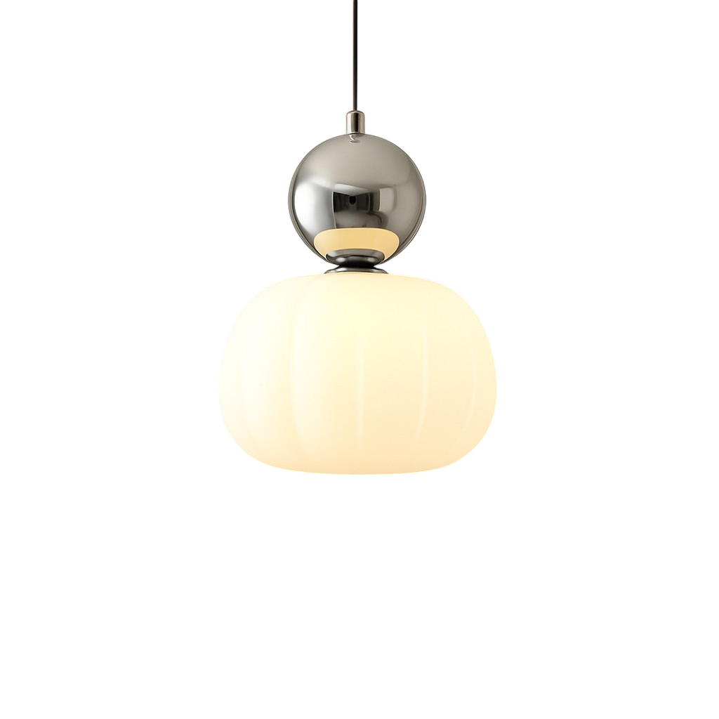 Orivelle – Hanglamp met opaalglas bol en gekleurde kap