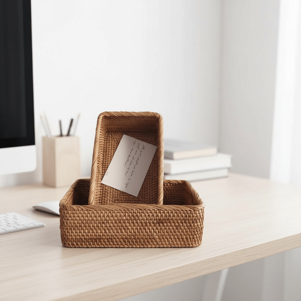 Rattiva – Gevlochten Rotan Opbergmand | Handgeweven Naturel