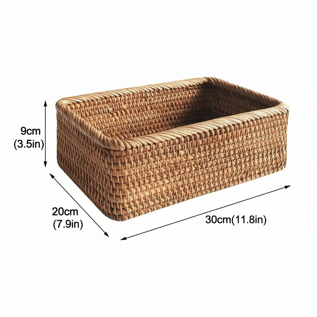 Rattiva – Gevlochten Rotan Opbergmand | Handgeweven Naturel