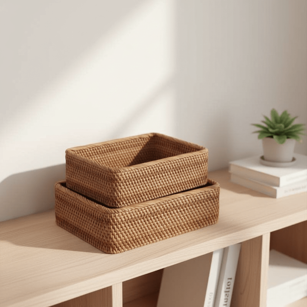 Rattiva – Gevlochten Rotan Opbergmand | Handgeweven Naturel