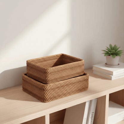 Rattiva – Gevlochten Rotan Opbergmand | Handgeweven Naturel