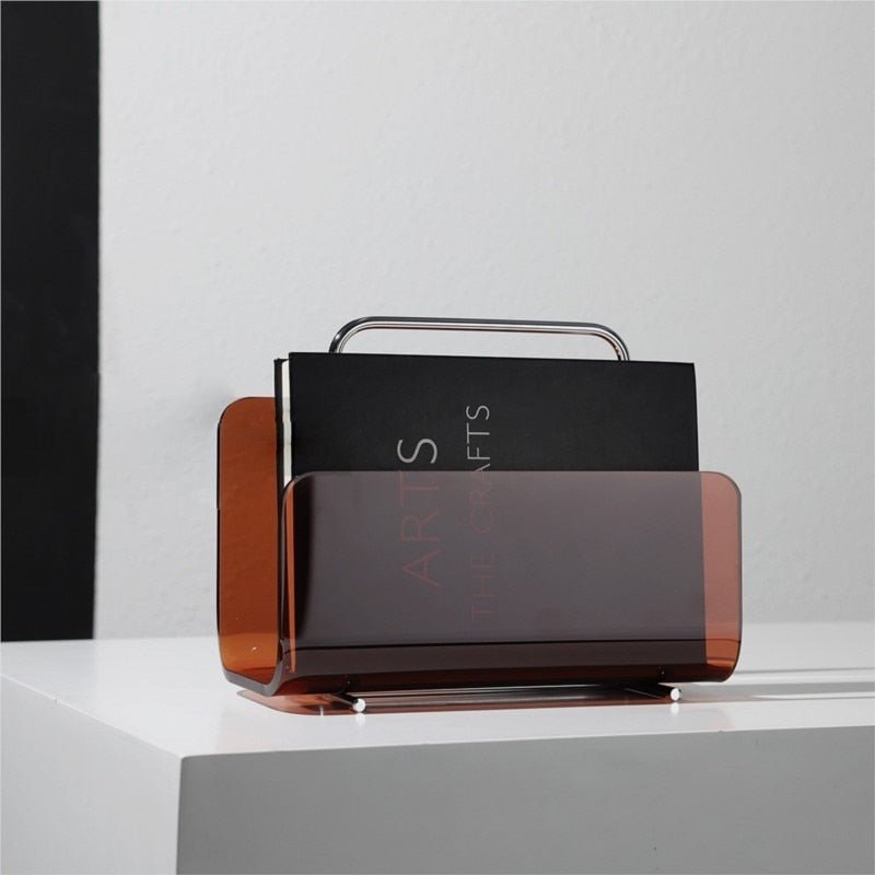 Revaro – Tijdschriftenhouder acryl met metalen frame
