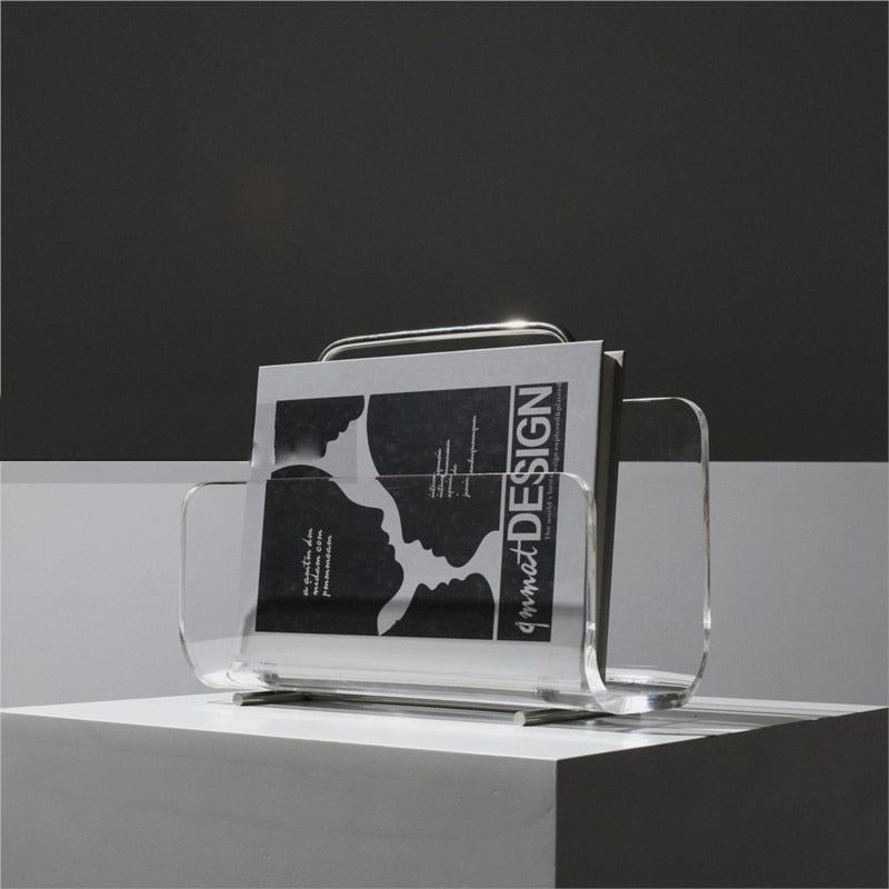 Revaro – Tijdschriftenhouder acryl met metalen frame