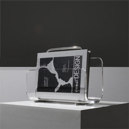 Revaro – Tijdschriftenhouder acryl met metalen frame