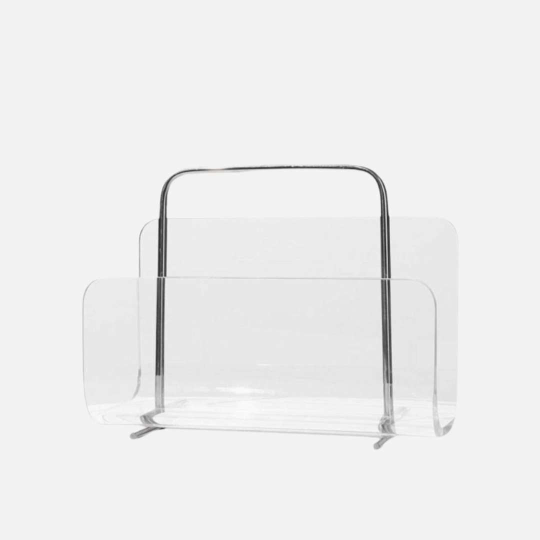 Revaro – Tijdschriftenhouder acryl met metalen frame