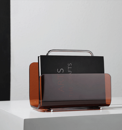 Revaro – Tijdschriftenhouder acryl met metalen frame