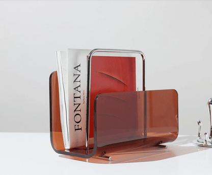 Revaro – Tijdschriftenhouder acryl met metalen frame