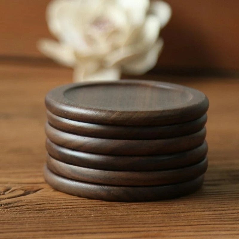 Rileva – Houten onderzetters set 6 stuks met houder