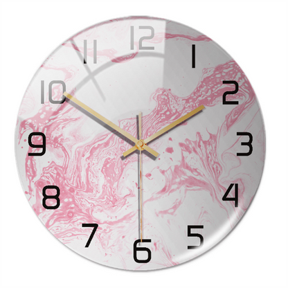 Sereno – Wandklok met marmerprint en stil uurwerk