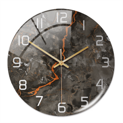 Sereno – Wandklok met marmerprint en stil uurwerk