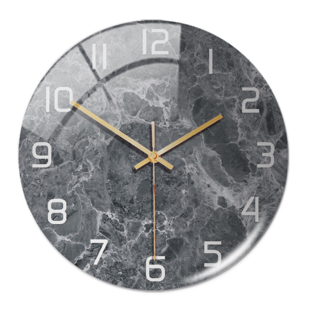 Sereno – Wandklok met marmerprint en stil uurwerk