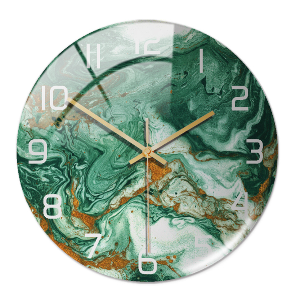 Sereno – Wandklok met marmerprint en stil uurwerk