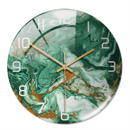 Sereno – Wandklok met marmerprint en stil uurwerk