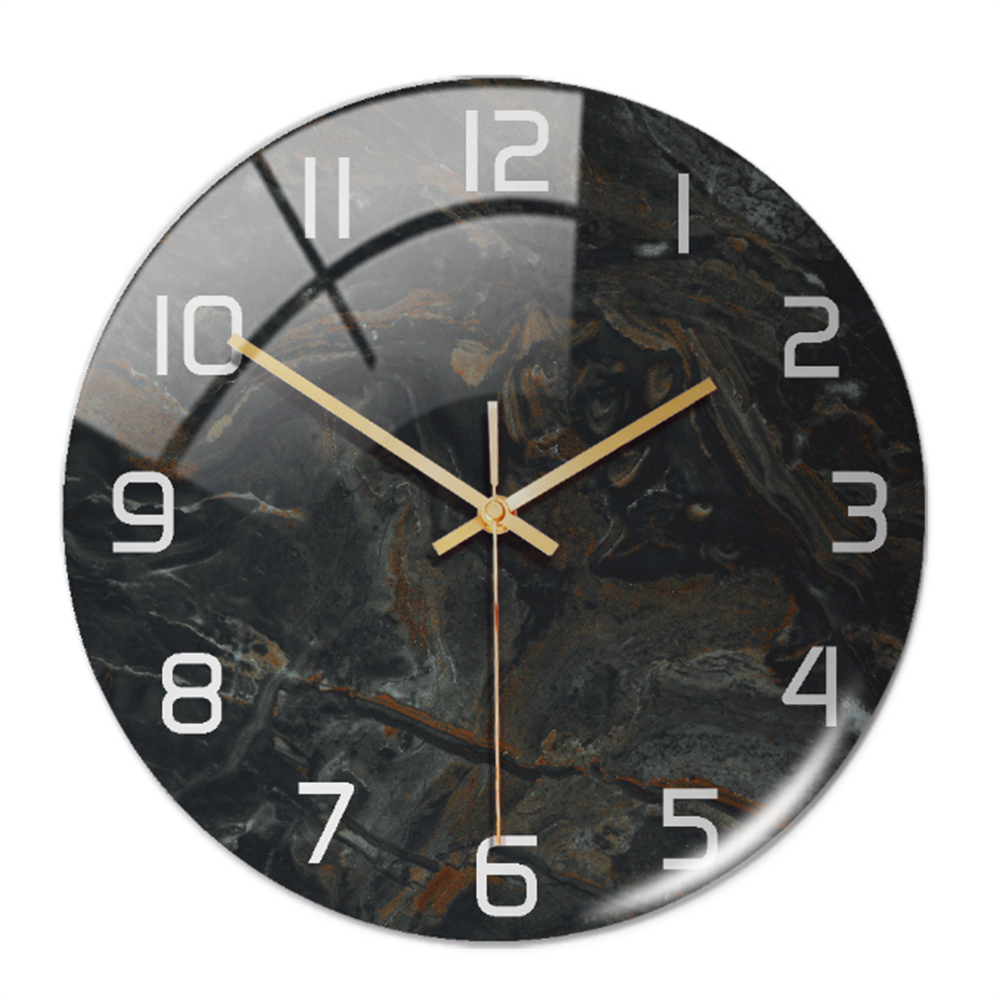 Sereno – Wandklok met marmerprint en stil uurwerk