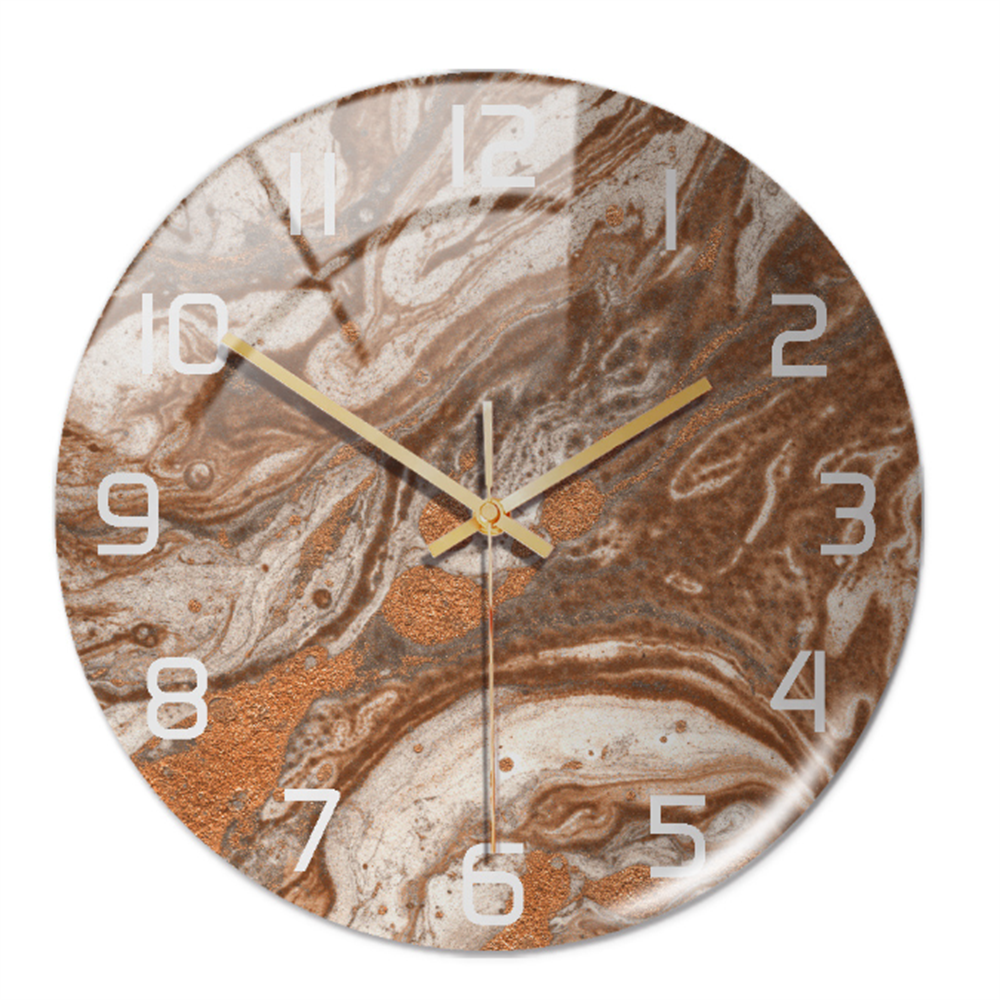 Sereno – Wandklok met marmerprint en stil uurwerk