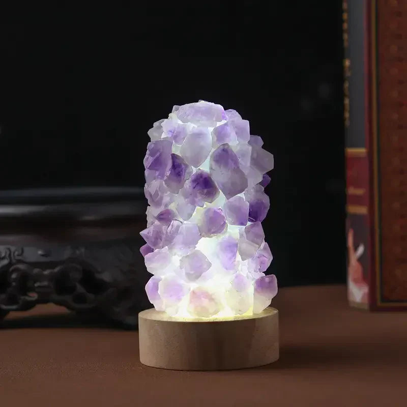 Serenzo – Amethist Sfeerlamp met Zacht LED-licht