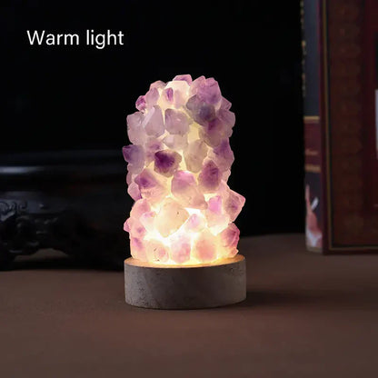 Serenzo – Amethist Sfeerlamp met Zacht LED-licht