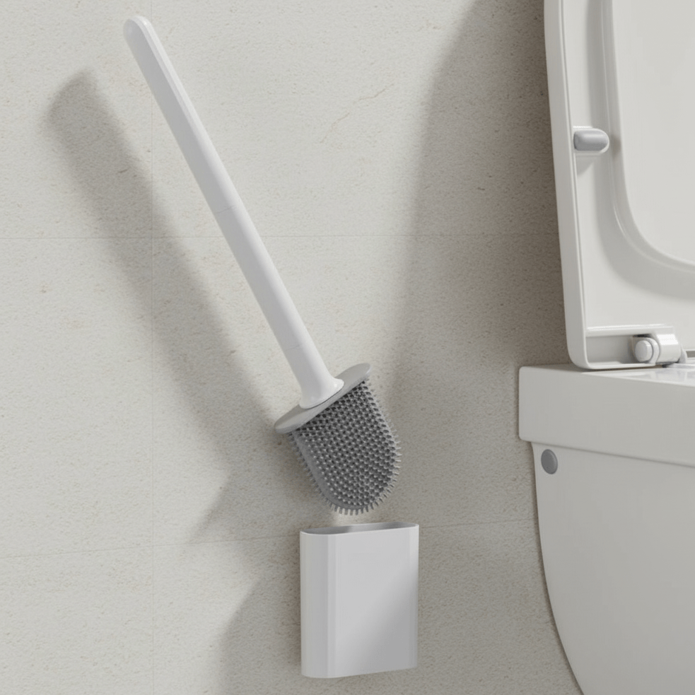 Silivex – Toiletborstel van siliconen met wandhouder
