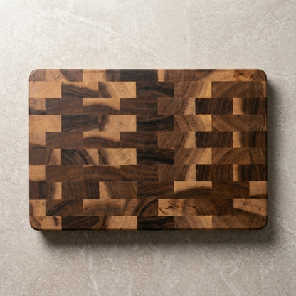 Luxe walnoothouten snijplank met blokdesign