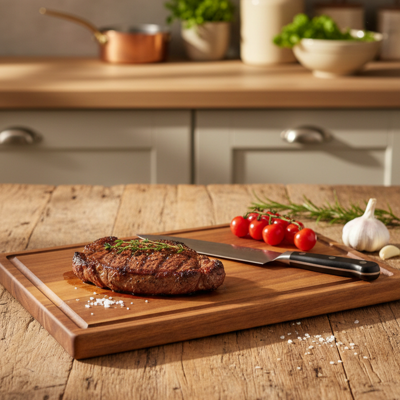 Premium Acacia Snijplank – Massief Hout voor Koken, Serveren & BBQ